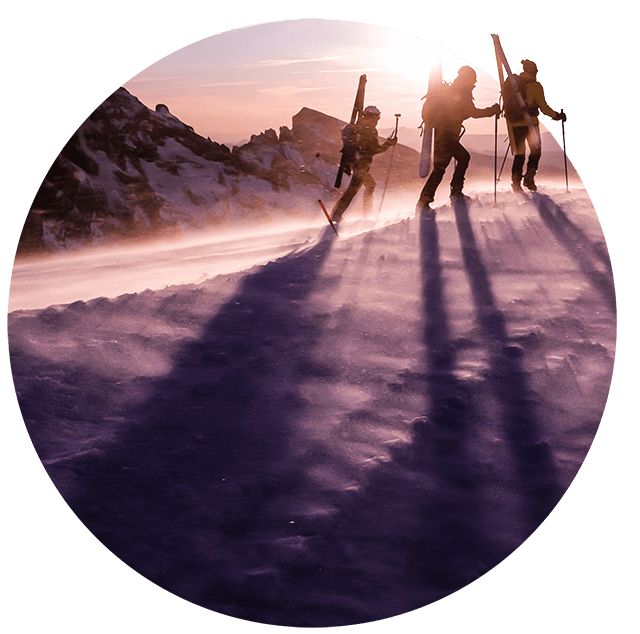 People walking in the snow
